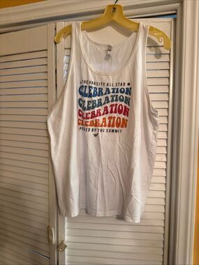 Bella Canvas White Jersey Tank Top with  Logo Tag